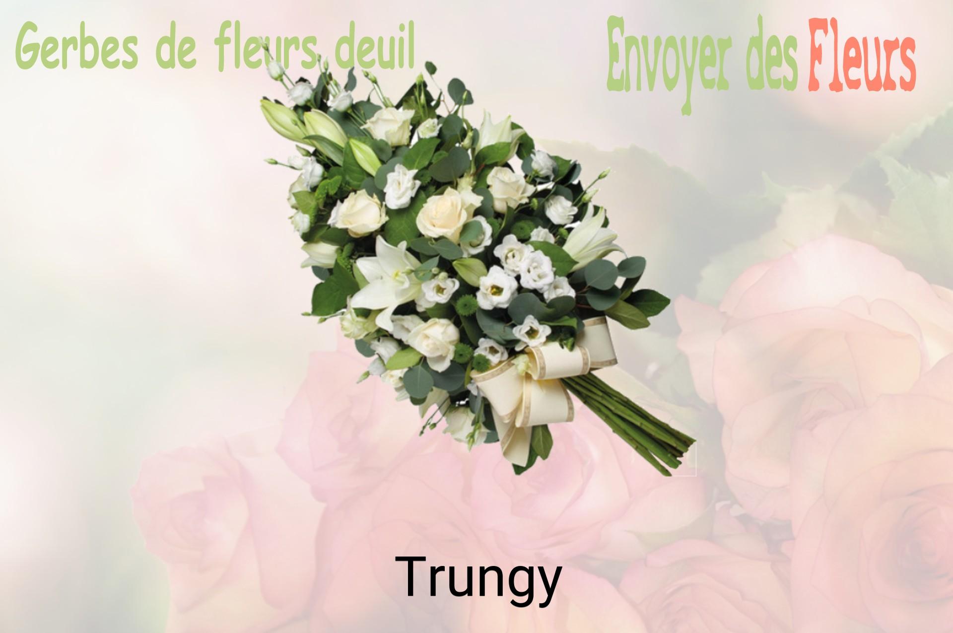 Gerbe de fleurs de deuil livrée à Trungy